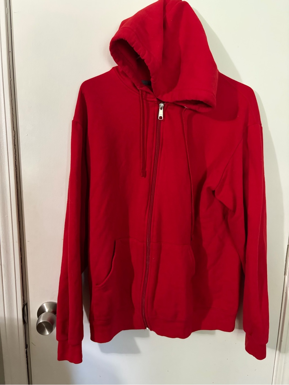 Men’s Fruit Of The Loom Medium Classic Red Zip-Up Hoodie Tote14